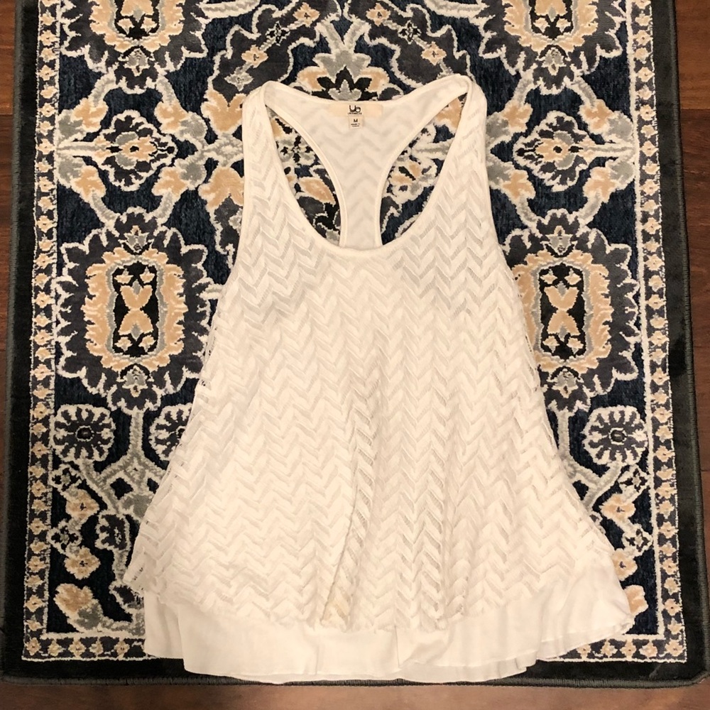 Flowy White Racerback Tank